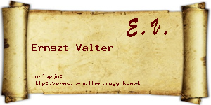Ernszt Valter névjegykártya
